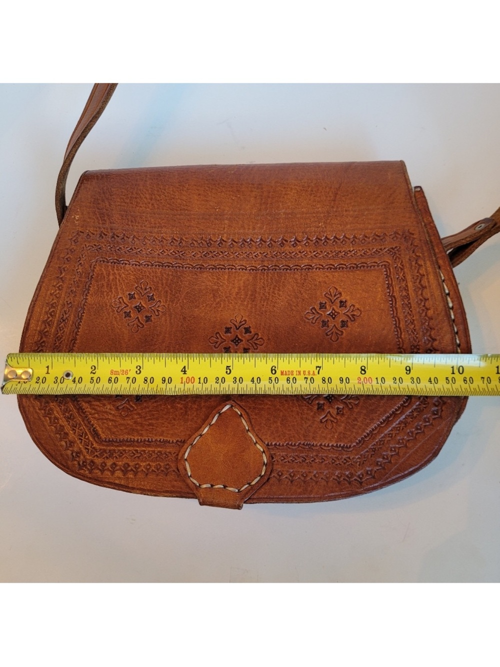 Bohemian Tooled Leather
Crossbody Saddle Bag - Picture 13 of 14